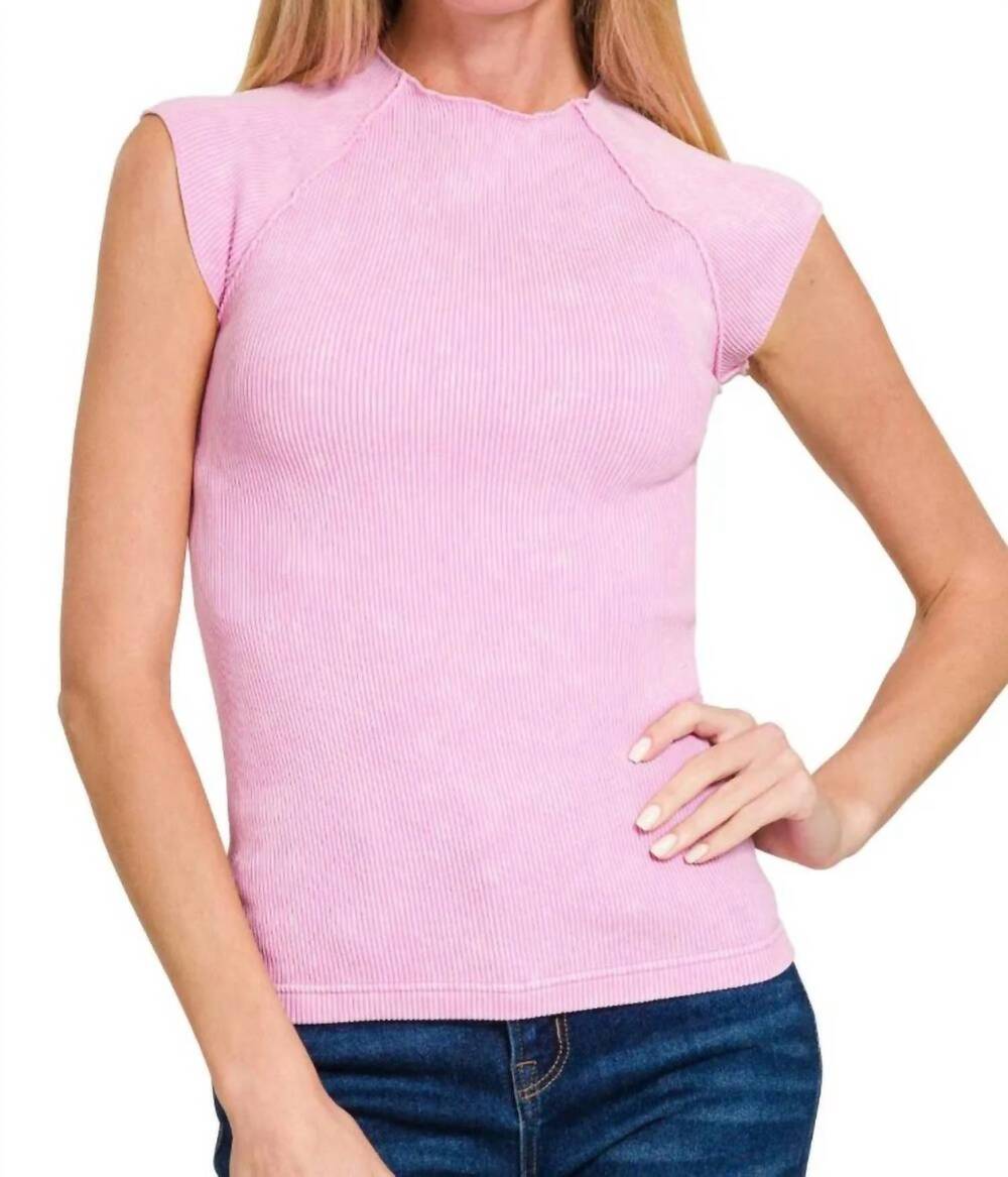 NEW ZENANA caprise cap sleeve top in mauve
